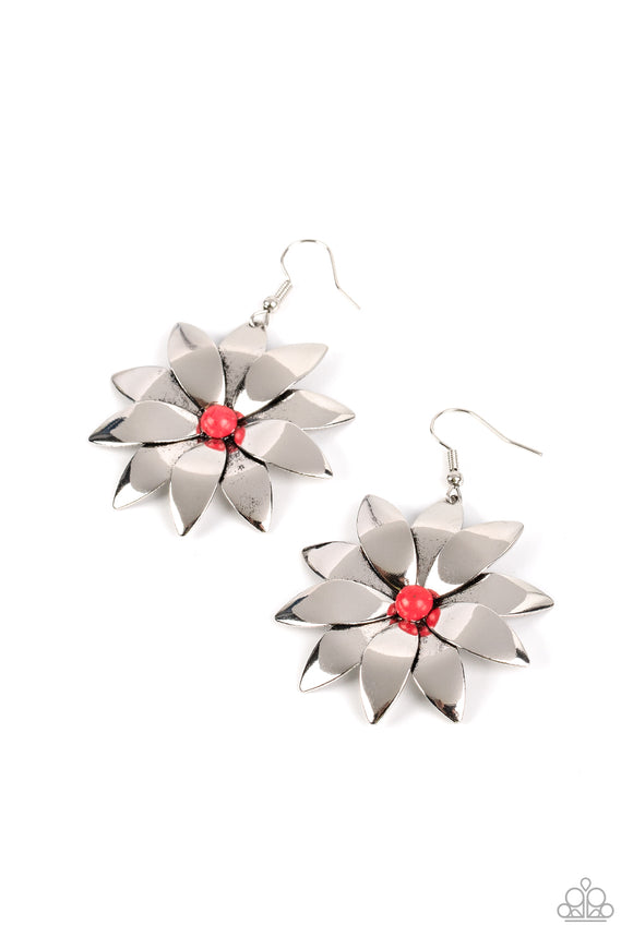 Pinwheel Prairies - Red earrings