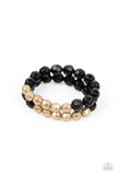 Grecian Glamour - Black stretchy bracelet