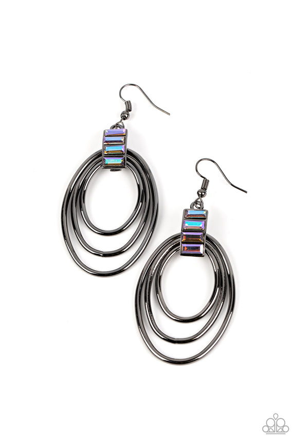 Intergalactic Glamour - Black oil spill earrings