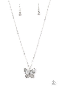 Flutter Forte - White butterfly necklace