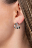 TRIPLE Down - Silver mini hoop earrings