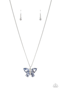 Free-Flying Flutter - Blue butterfly necklace