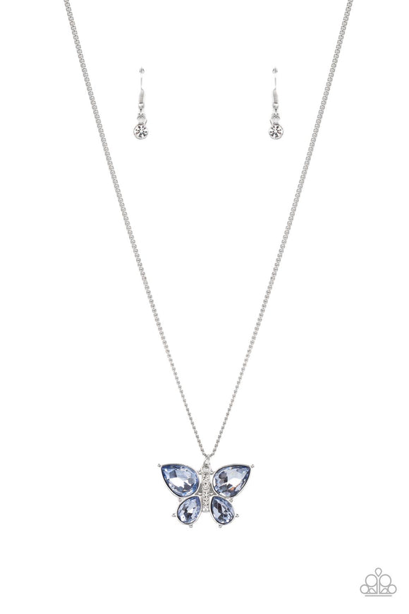 Free-Flying Flutter - Blue butterfly necklace