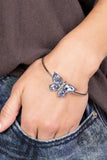 Butterfly Beatitude - Blue cuff bracelet