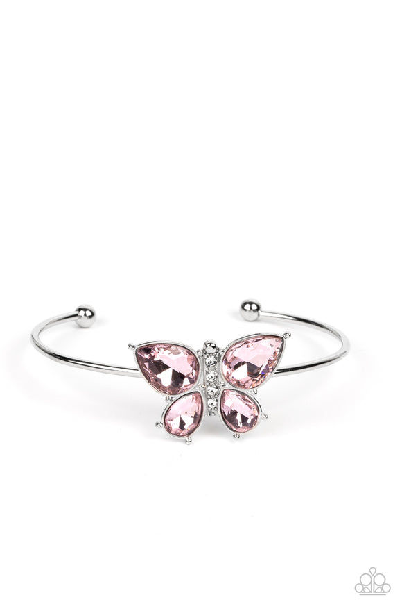 Butterfly Beatitude - Pink cuff bracelet