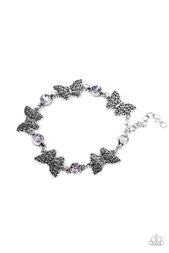 Has a WING to It - Purple butterfly bracelet