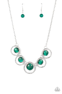 Elliptical Enchantment - Green moonstone necklace