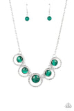 Elliptical Enchantment - Green moonstone necklace