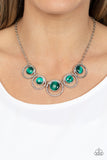 Elliptical Enchantment - Green moonstone necklace