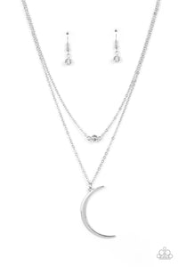 Modern Moonbeam - Silver moon necklace