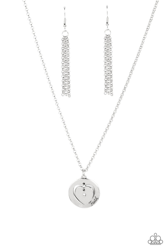 Heart Full of Faith - White necklace