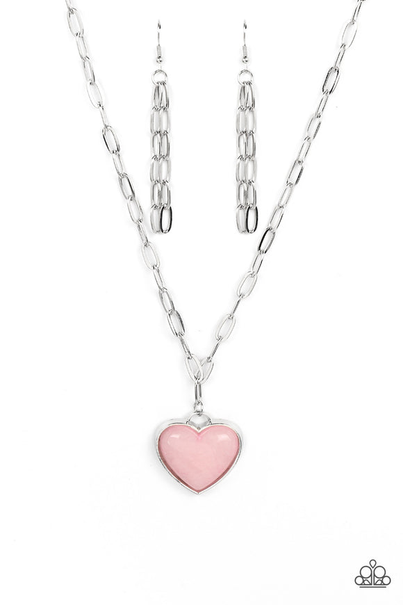 Everlasting Endearment - Pink heart necklace