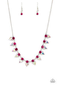 Razor-Sharp Refinement - Pink iridescent necklace