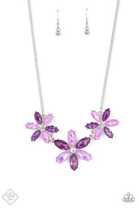 Meadow Muse - Purple flower opalescent necklace