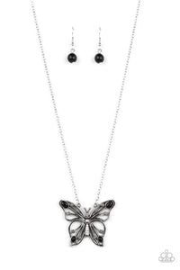 Badlands Butterfly - Black butterfly necklace