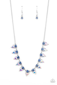 Razor-Sharp Refinement - Blue iridescent necklace