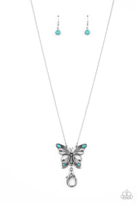 Badlands Butterfly - Blue lanyard necklace