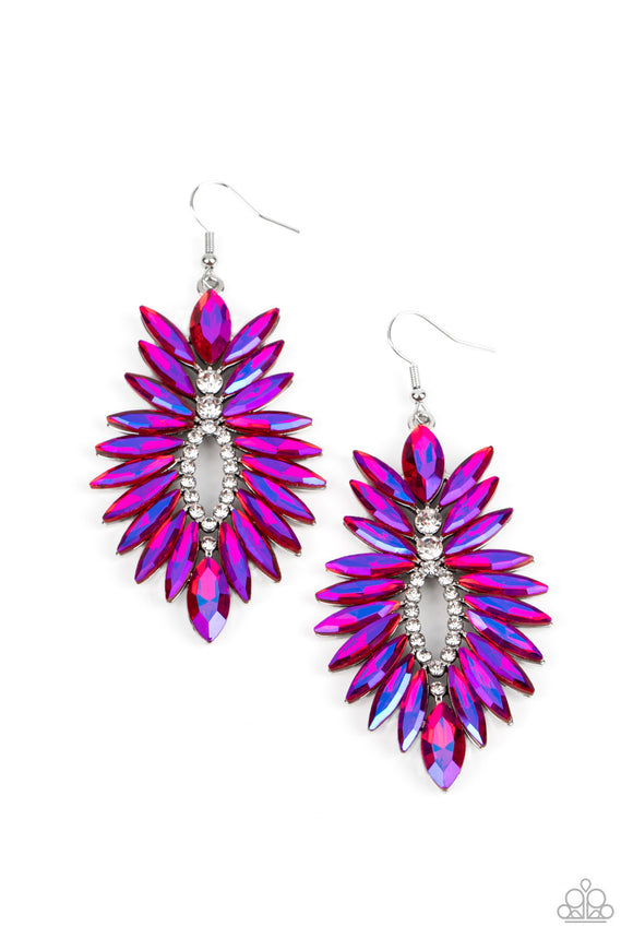 Turn up the Luxe - Pink oil spill earrings