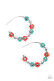 Growth Spurt - Red seed bead hoop earrings