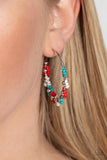 Growth Spurt - Red seed bead hoop earrings