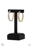 GLITZY By Association - Gold blockbuster hoop earrings