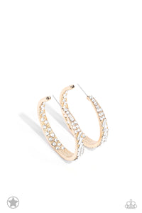 GLITZY By Association - Gold blockbuster hoop earrings