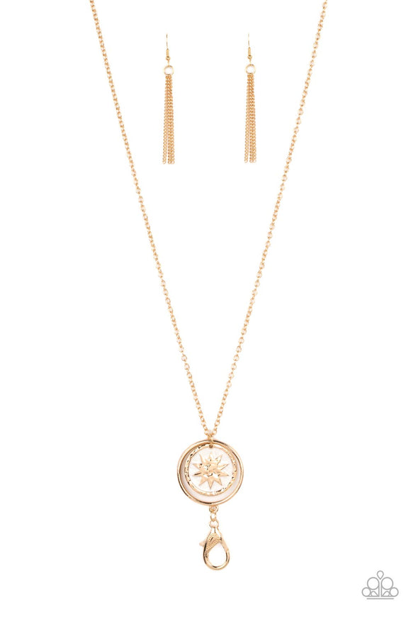 Cretian Crest - Gold sun lanyard necklace