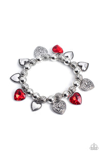 Charming Crush - Red heart stretchy bracelet