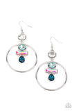 Geometric Glam - Blue iridescent earrings