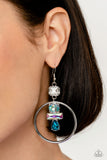 Geometric Glam - Blue iridescent earrings