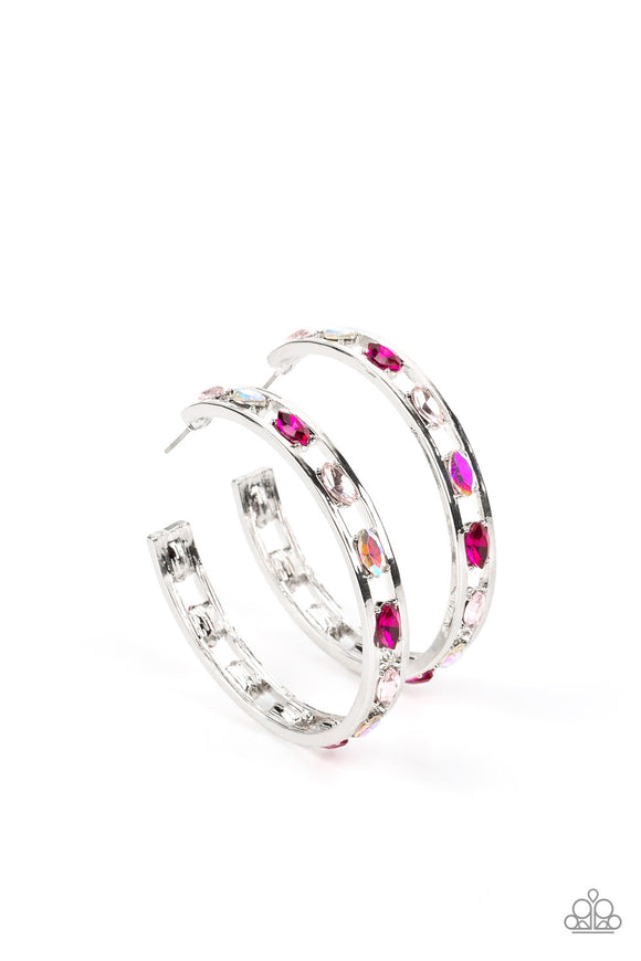 The Gem Fairy - Pink hoop earrings