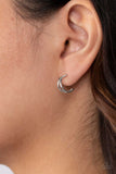 Charming Crescents - Silver mini hoop earrings