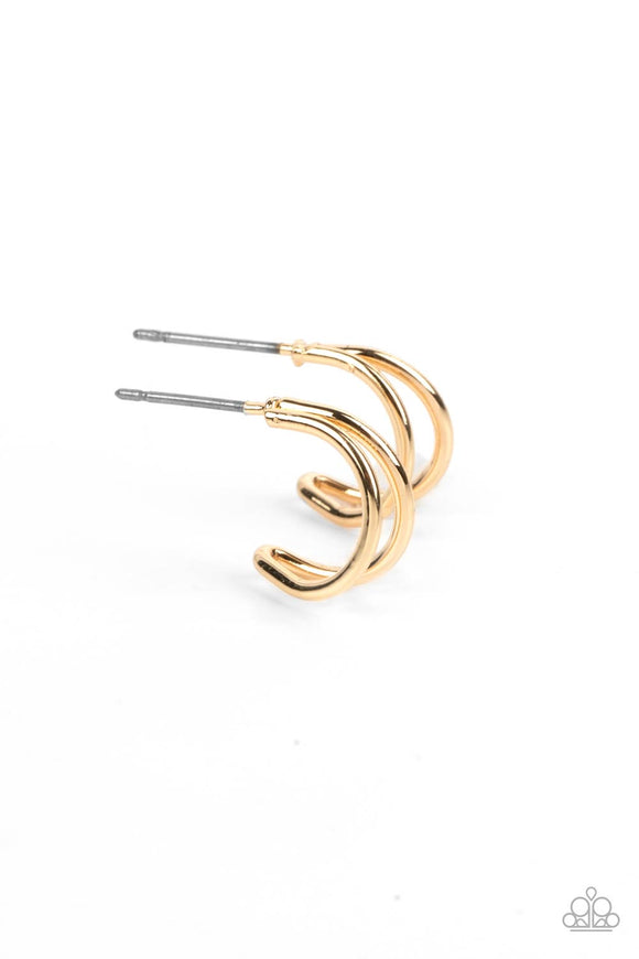 Charming Crescents - Gold mini hoop earrings