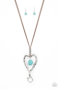 Santa Fe Sweetheart - Blue Lanyard necklace