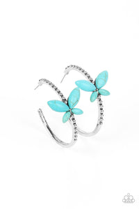 Bohemian Butterfly - Blue hoop earrings