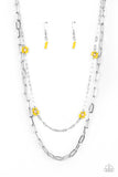 Bold Buds - Yellow seed bead necklace