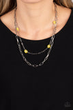 Bold Buds - Yellow seed bead necklace