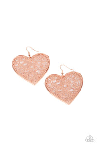 Fairest in the Land - Copper heart earrings