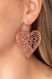 Fairest in the Land - Copper heart earrings