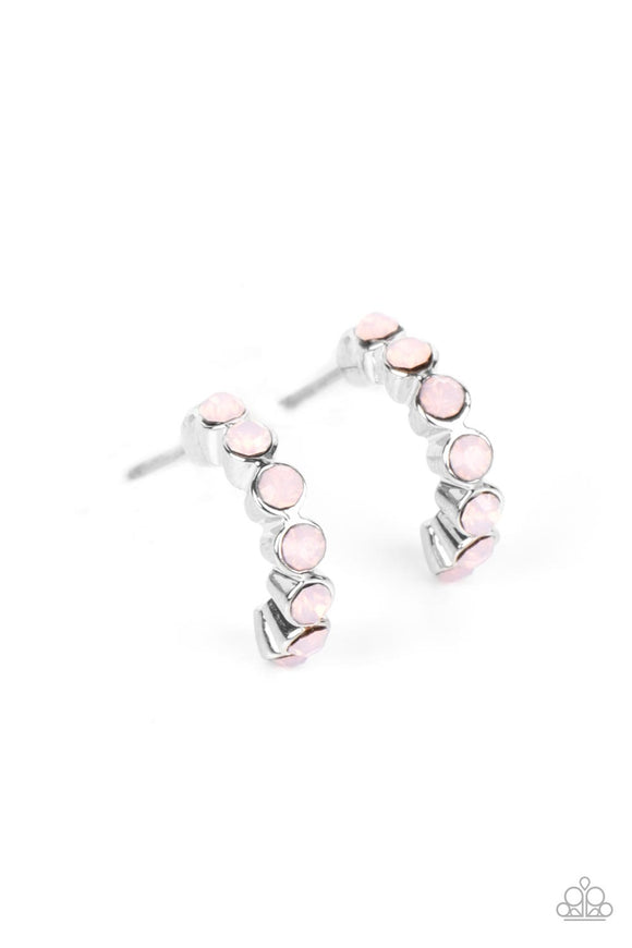 Carefree Couture - Pink mini hoop earrings