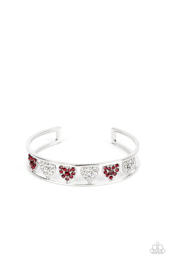 Decadent Devotion - Red cuff heart bracelet