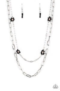 Bold Buds - Black seed bead necklace