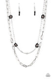 Bold Buds - Black seed bead necklace