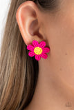 Sensational Seeds - Pink flower seed bead earrings