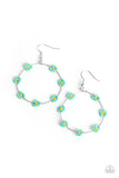 Dainty Daisies - Blue seed bead earrings