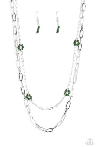 Bold Buds - Green seed bead necklace