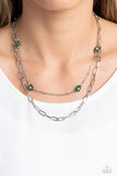 Bold Buds - Green seed bead necklace