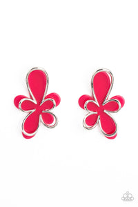 Glimmering Gardens - Pink flower post earrings