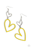 Pristine Pizzazz - Yellow heart earrings