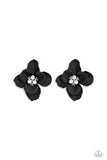 Jovial Jasmine - Black flower post earrings